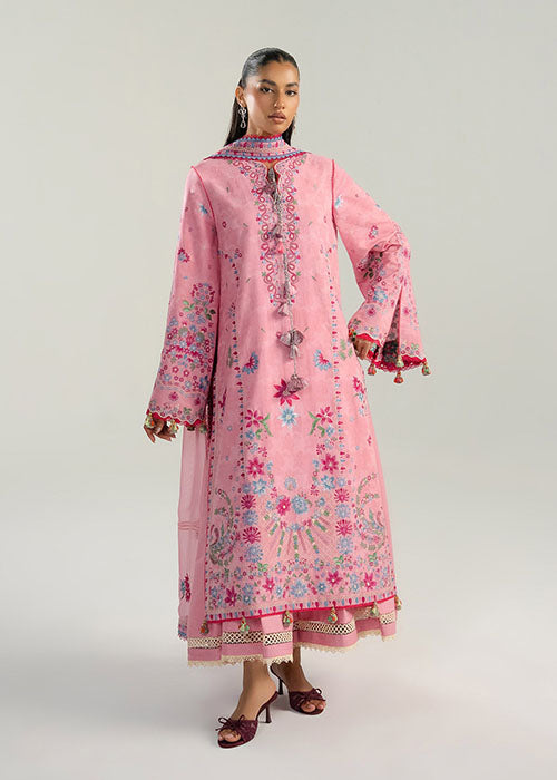 Hussain Rehar - Zan Lawn Unstitched Collection 2026 - Pembe